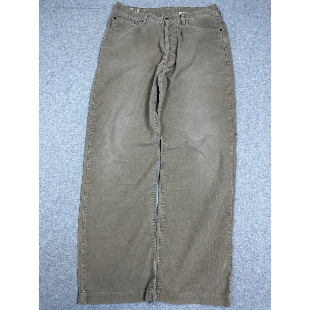 Vintage Abercrombie Fitch Corduroy Pant 32x30 Tan Baggy Wide Leg Made USA Grunge